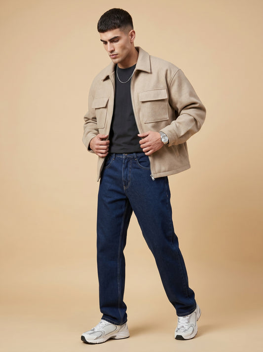 Dark Blue Loose Fit Jeans