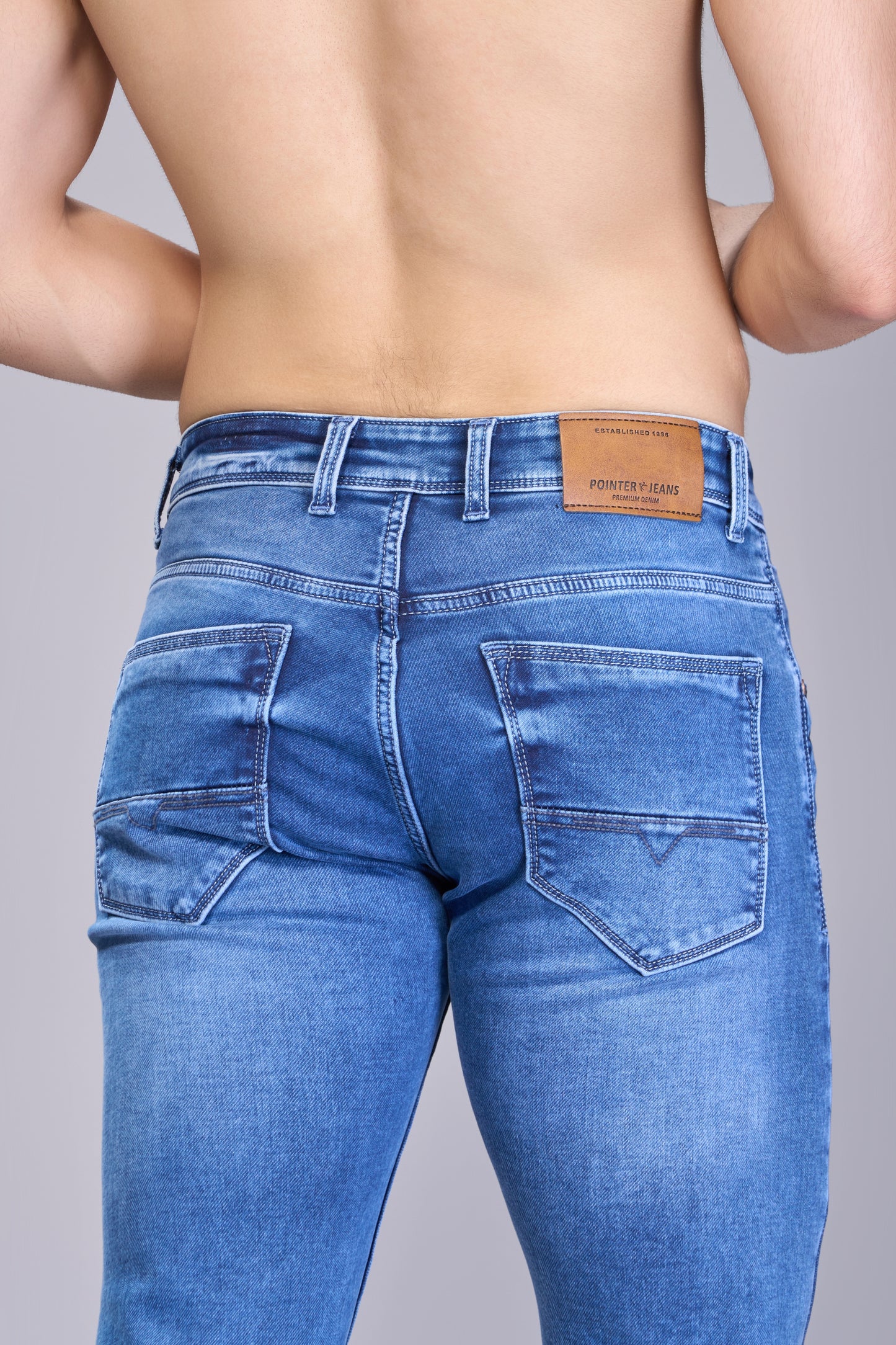 Men's Blue Slim Fit Ankle Jeans