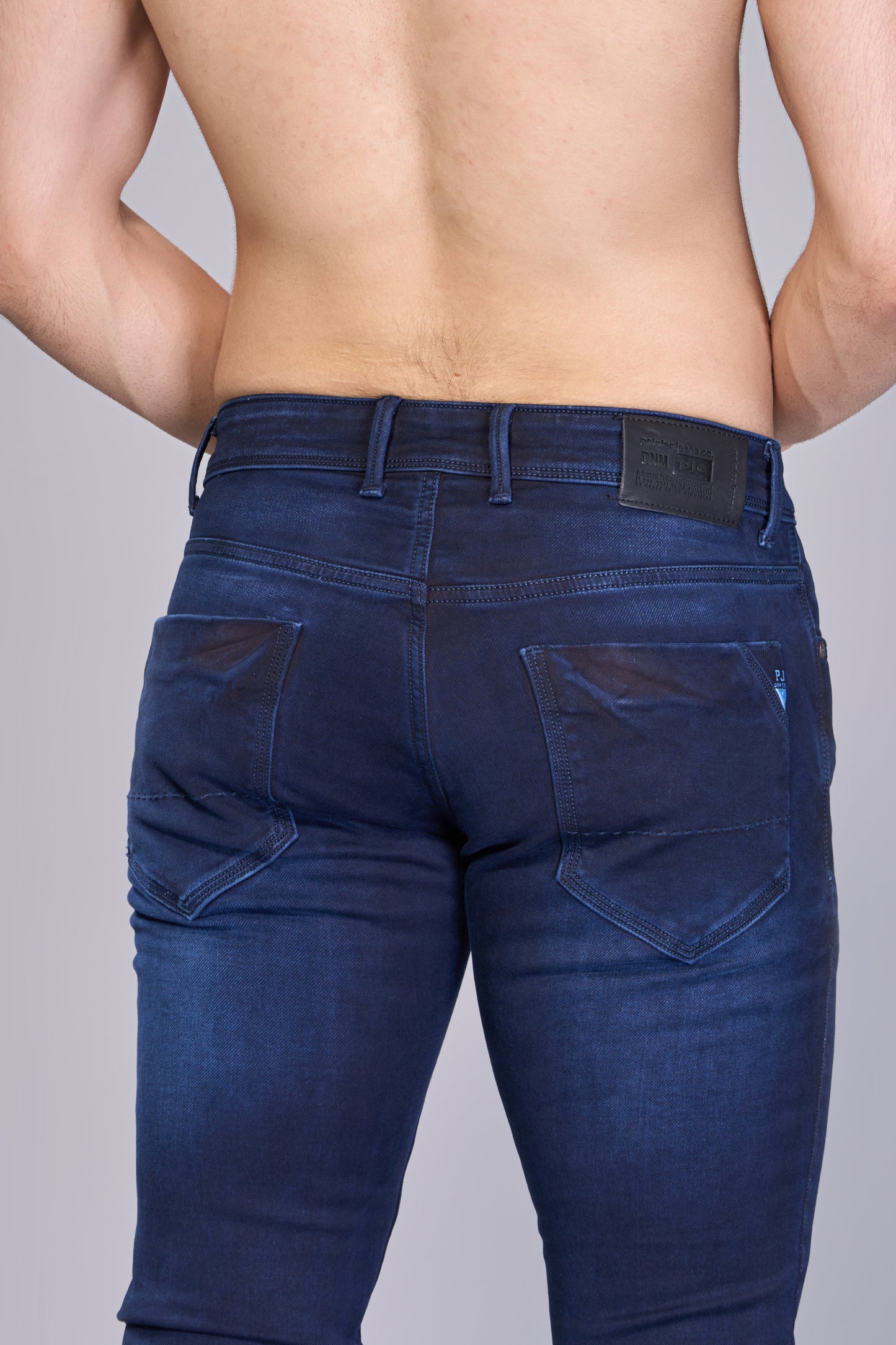 Men's Navy Blue Slim Fit Ankle Jeans