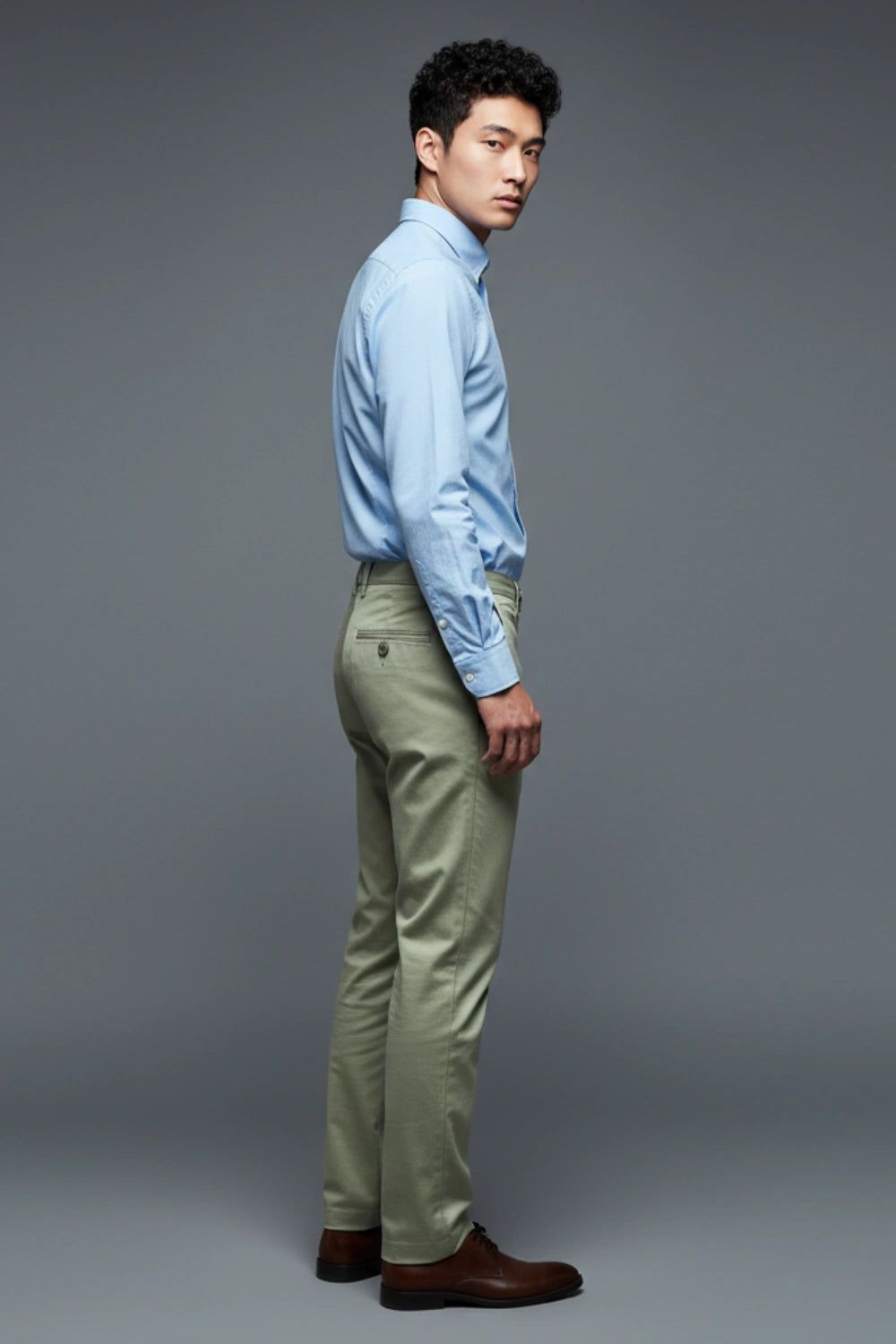 Men's Olive Light Green Cotton Pants PointerJeans