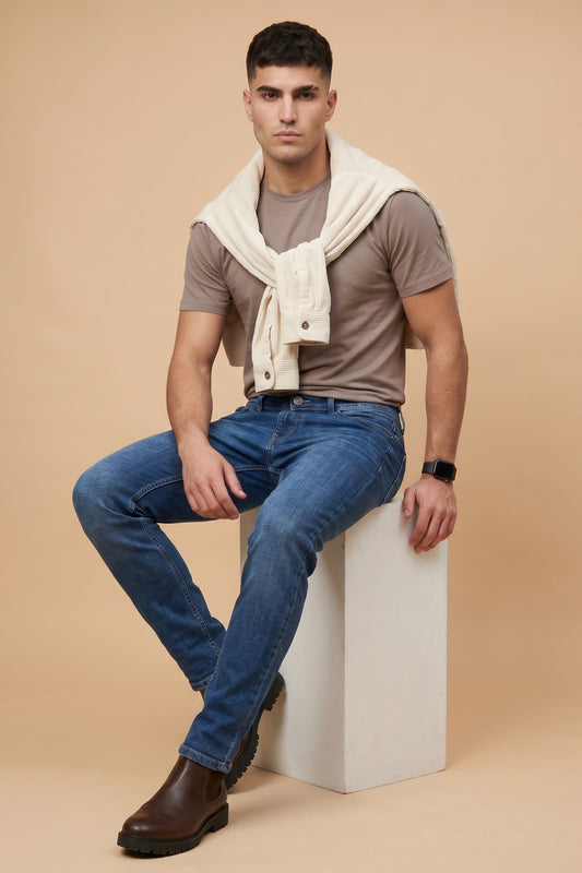 Oxford Blue Slim Fit Jeans – front product view