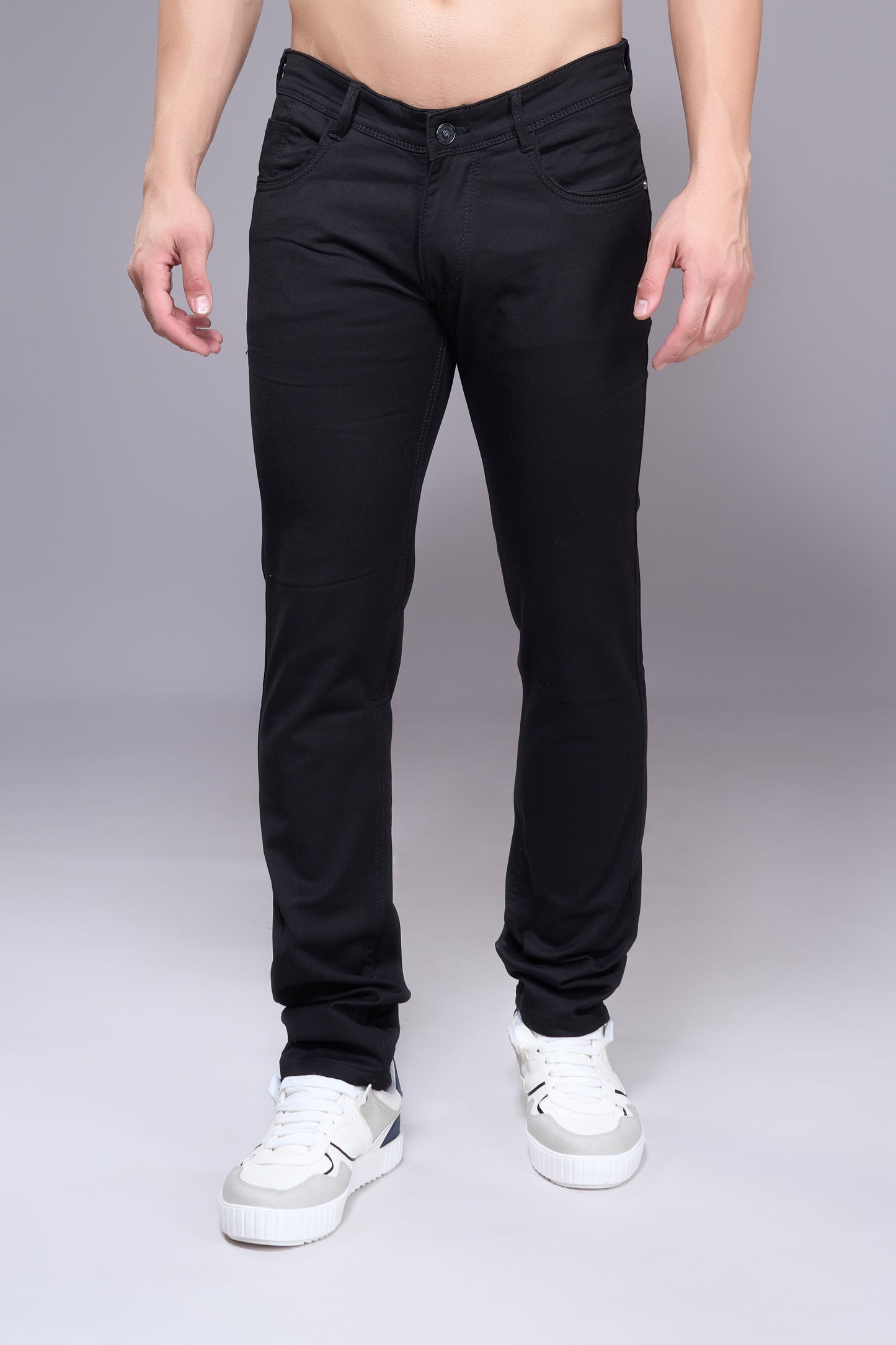 Men's Black Classic Regular Fit Jeans