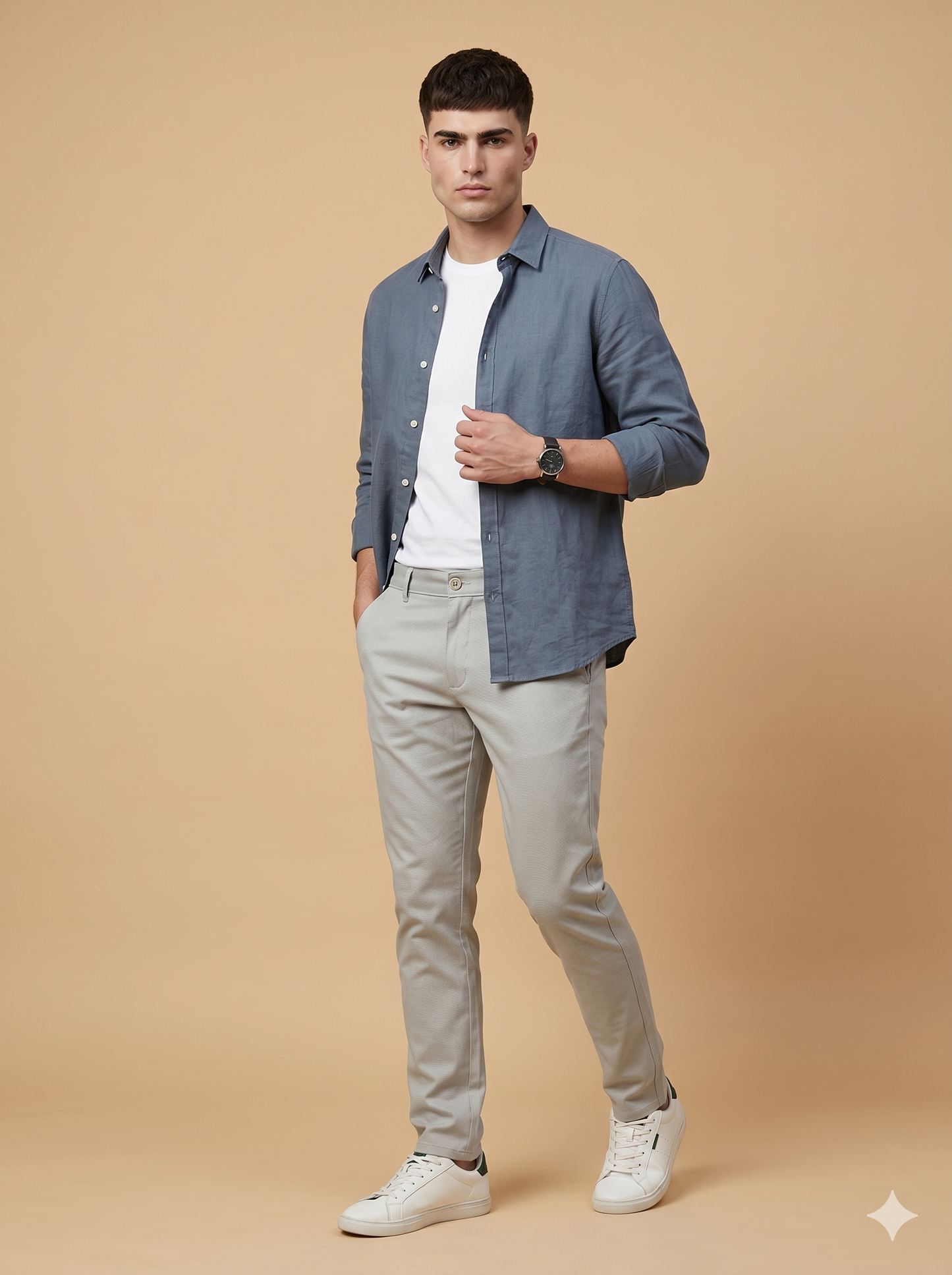 Men's Sky Blue Cotton Pants for a Fresh Summer Style