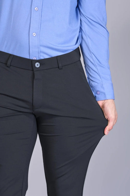 Breathable performance trousers in black suited for long hours of wear