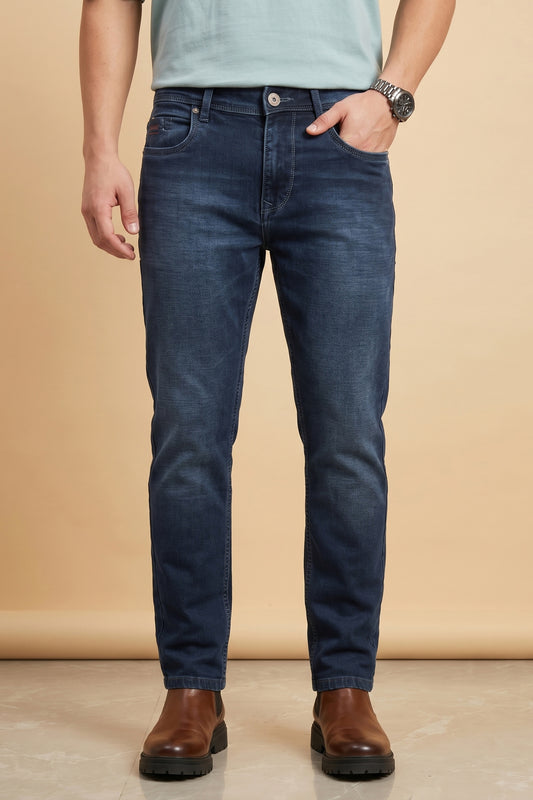 Men's Deep Blue Straight Fit Jeans