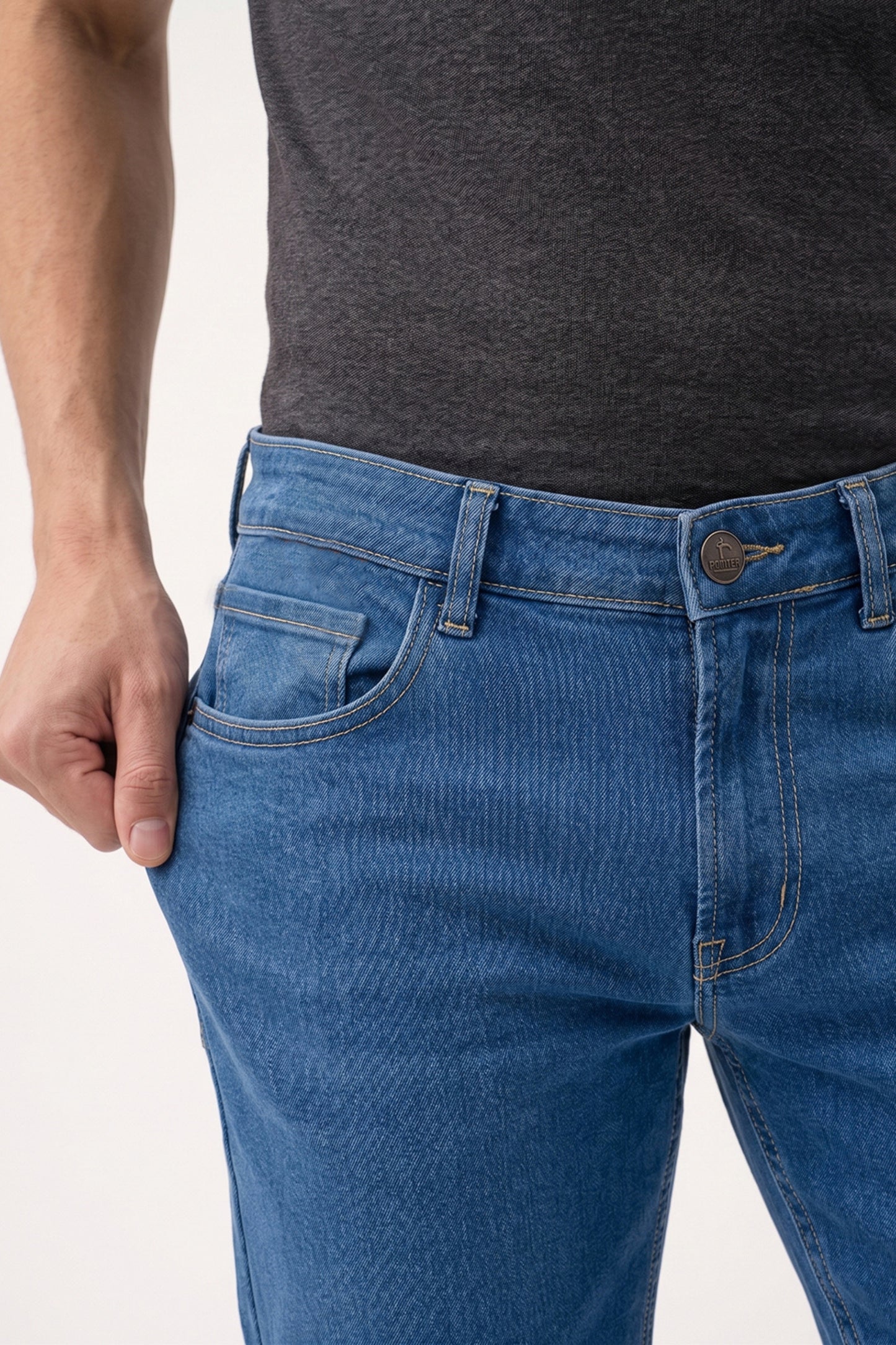 Men Light Blue slim Fit Stretchable Cotton Jeans