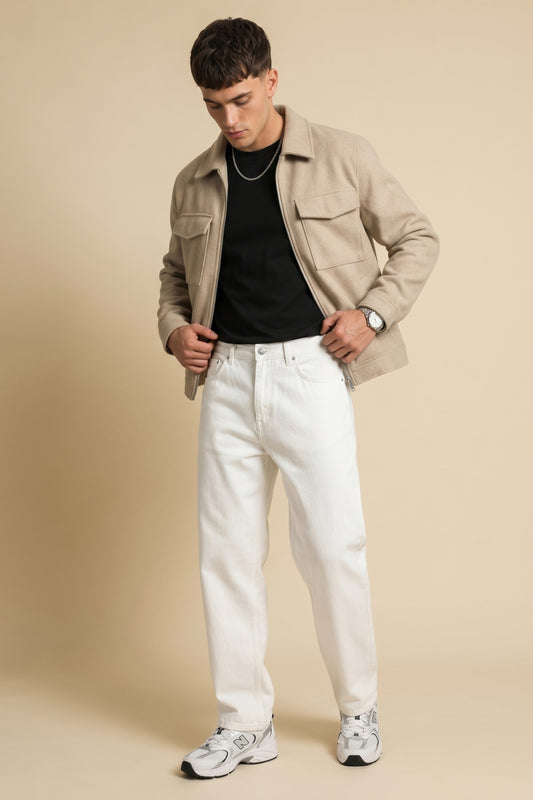 Men White Slim Fit Stretchable Jeans