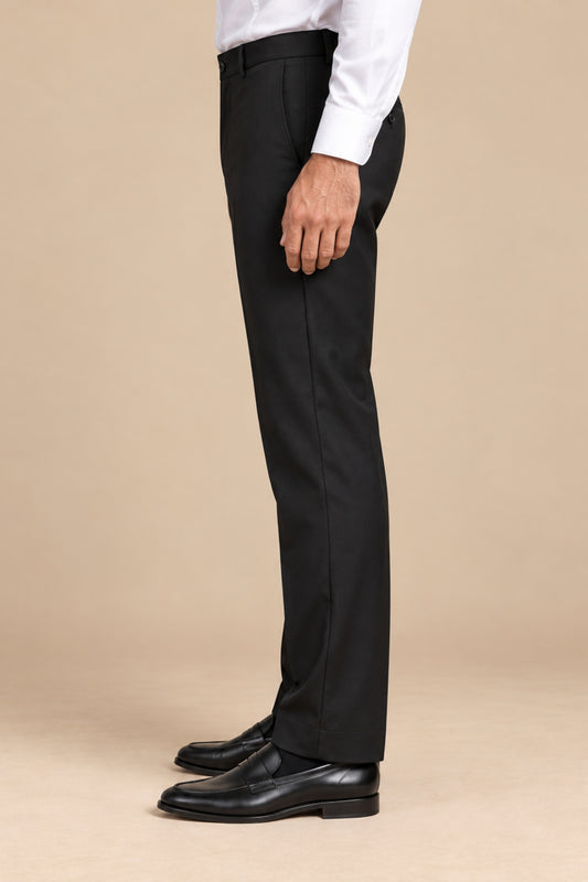 Black Slim Fit Formal Pants for Men – Tailored Office Wear