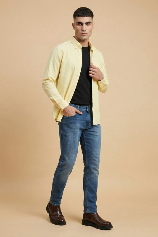 Urban Blue Straight Fit Jeans for Men – Classic Denim – front product view