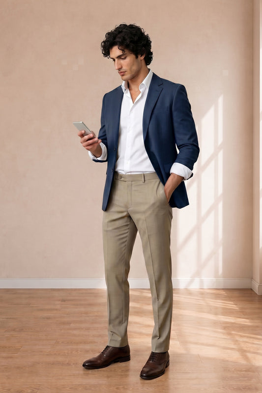 Light Brown Formal Pants for Men