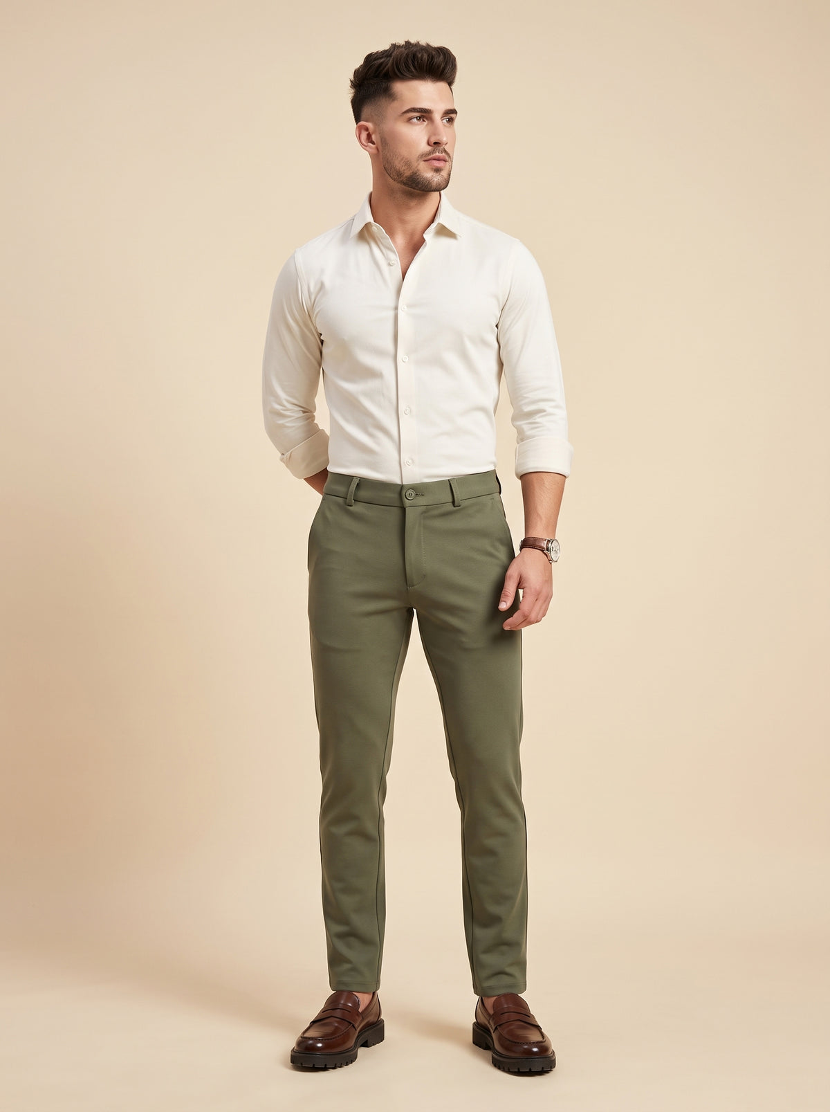 Olive Green Makhan Pants for Men - 1