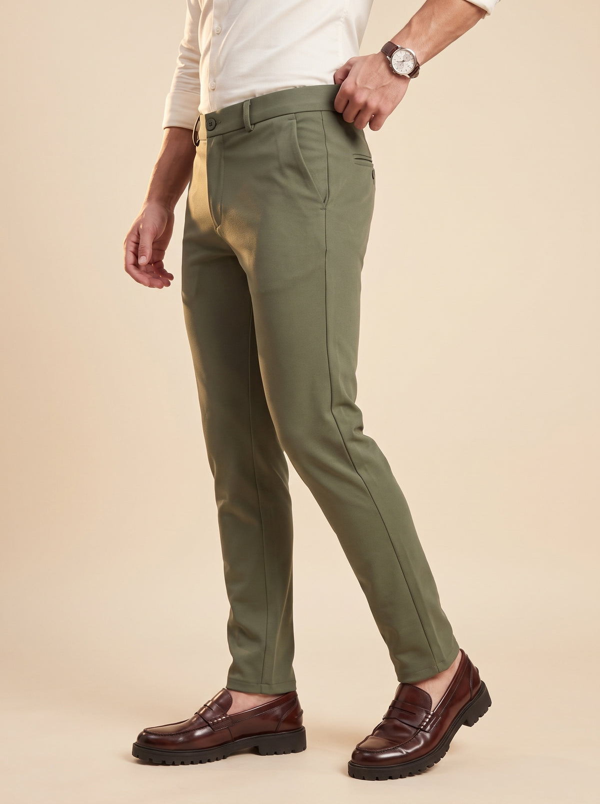 Olive Green Makhan Pants for Men - 4