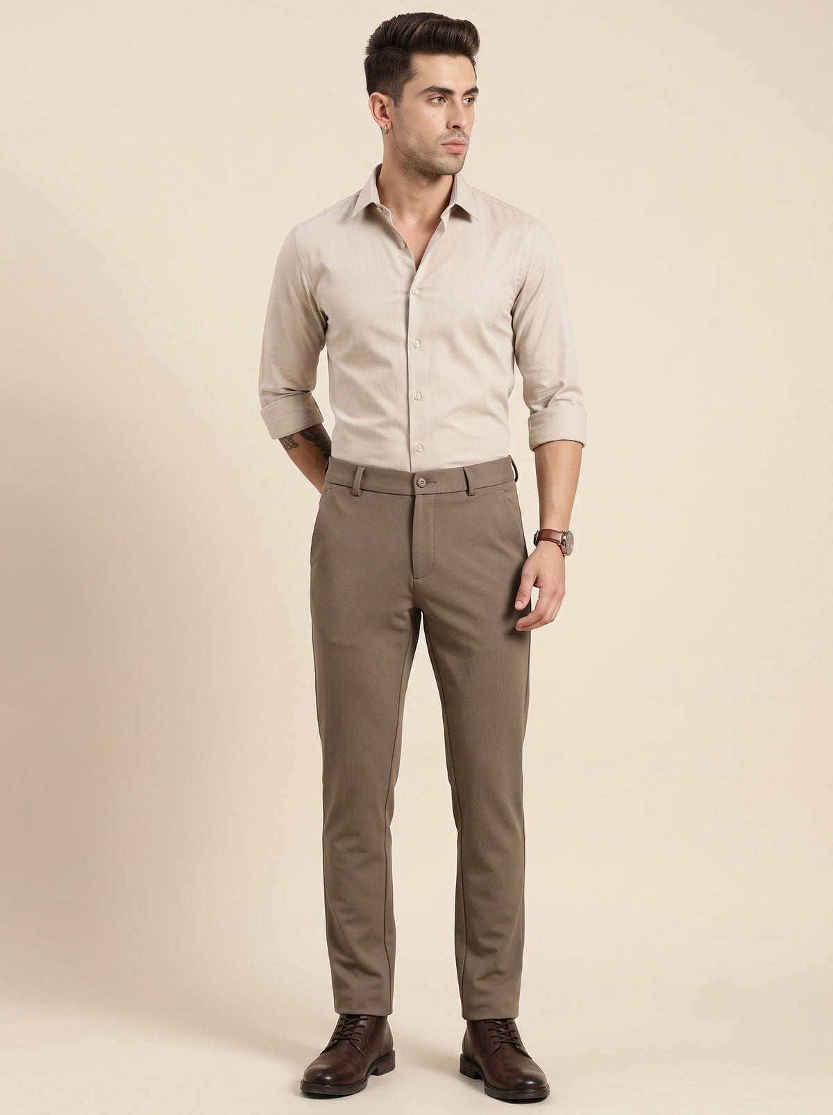 Stone Brown Makhan Pants for Men - 1