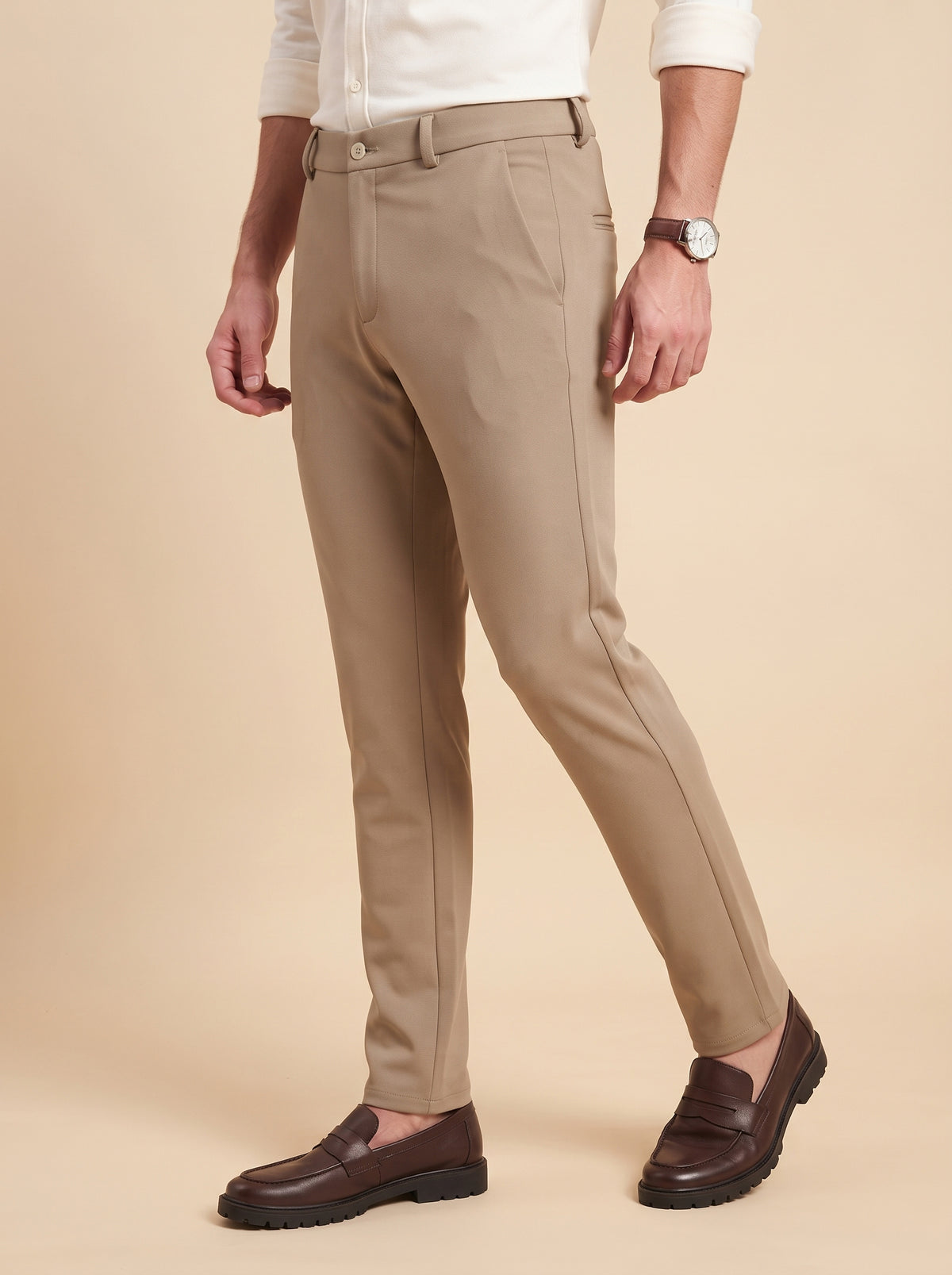 Taupe Brown Makhan Pants for Men - 3