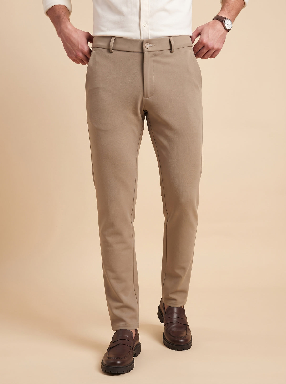 Taupe Brown Makhan Pants for Men - 4
