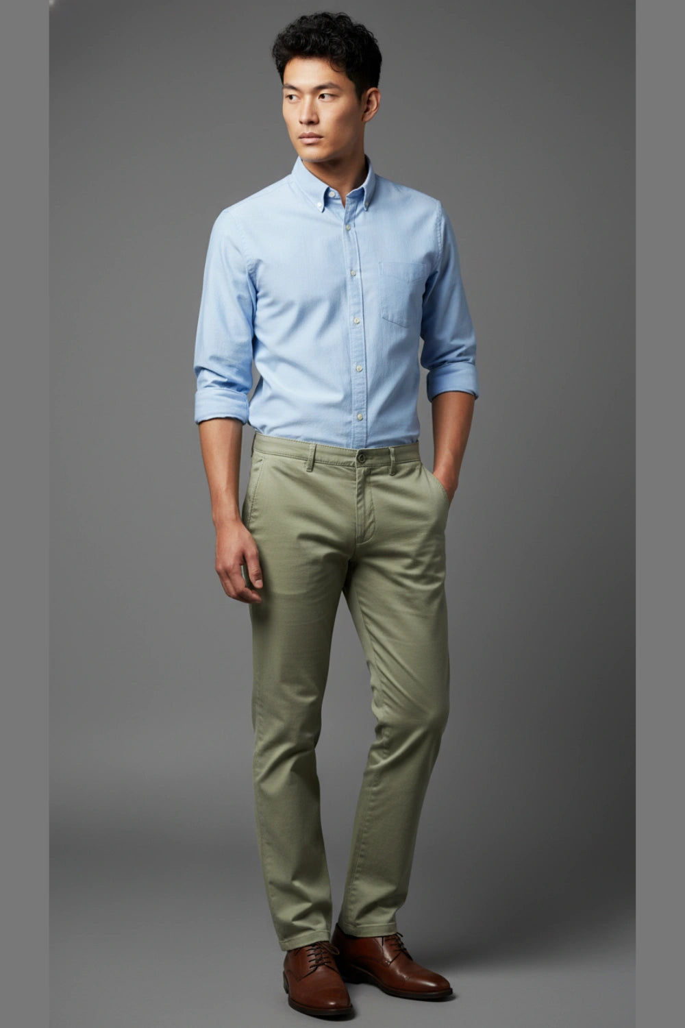Men's Olive Light Green Cotton Pants PointerJeans