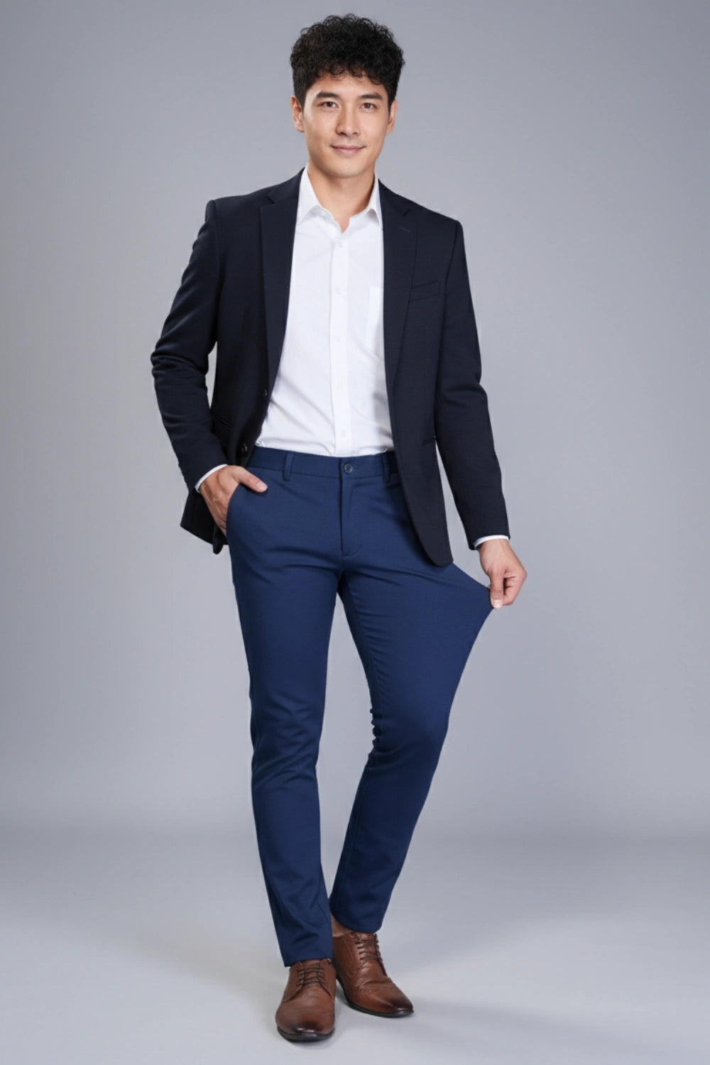 Navy Blue Stretch Pants for Men PointerJeans