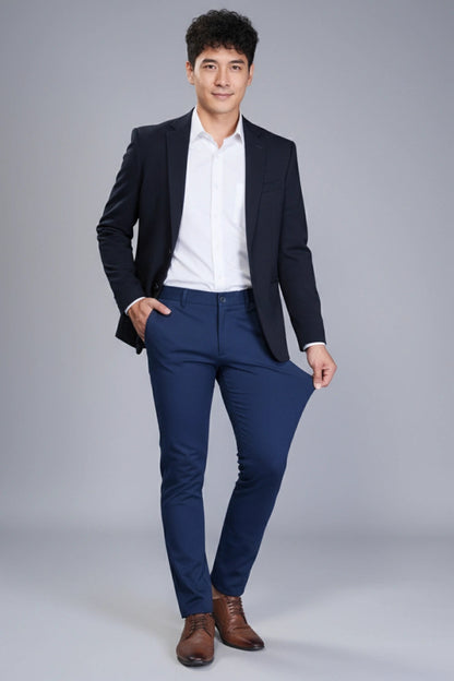 Navy Blue Stretch Pants for Men PointerJeans
