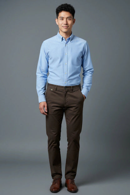 Men's Brown Cotton Pants for a Timeless Look PointerJeans