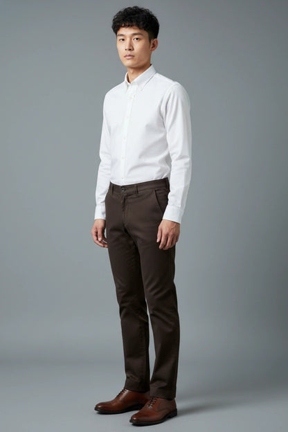 Men's Brown Cotton Pants for a Timeless Look PointerJeans