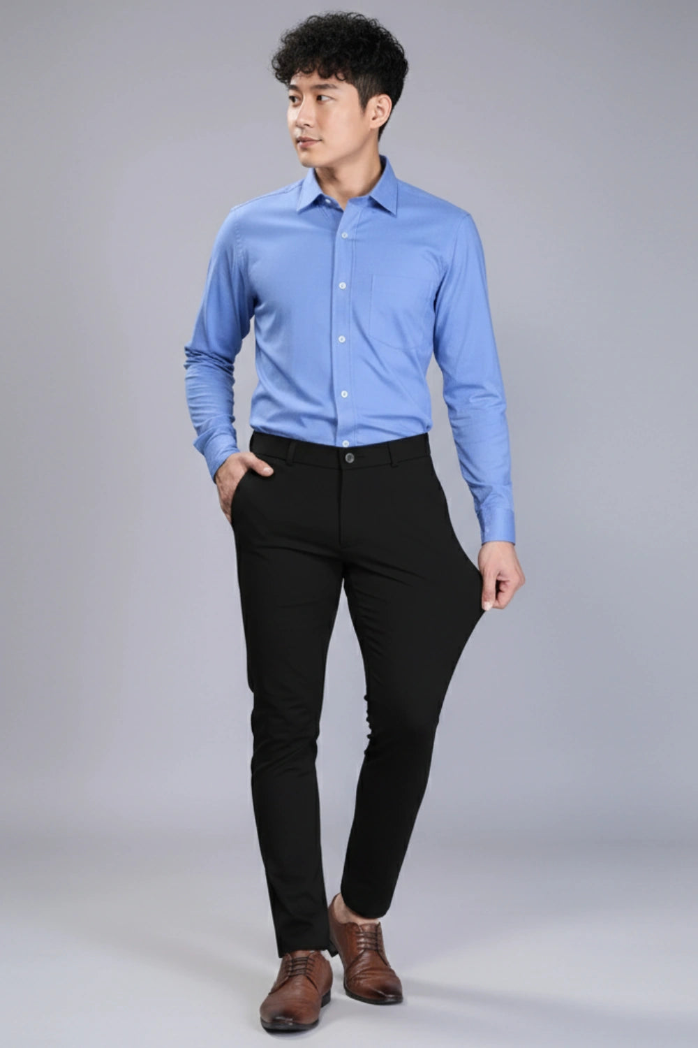 Jet Black Stretch Pants for Men PointerJeans