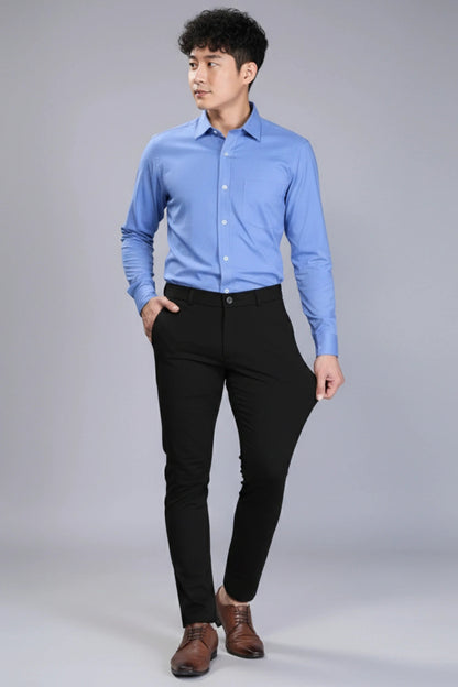 Jet Black Stretch Pants for Men PointerJeans