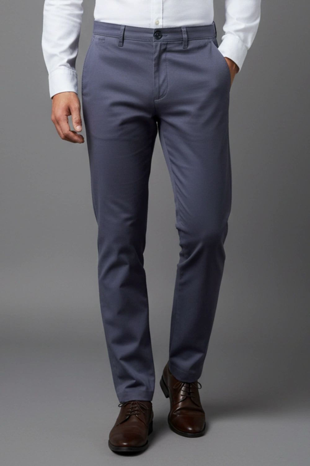 Men's Soft Blue Cotton Pants for a Relaxed Fit PointerJeans