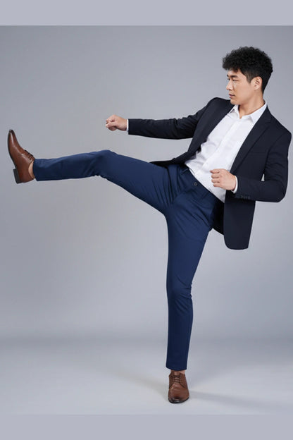 Navy Blue Stretch Pants for Men PointerJeans