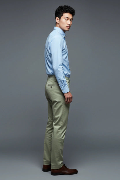 Men's Olive Light Green Cotton Pants PointerJeans