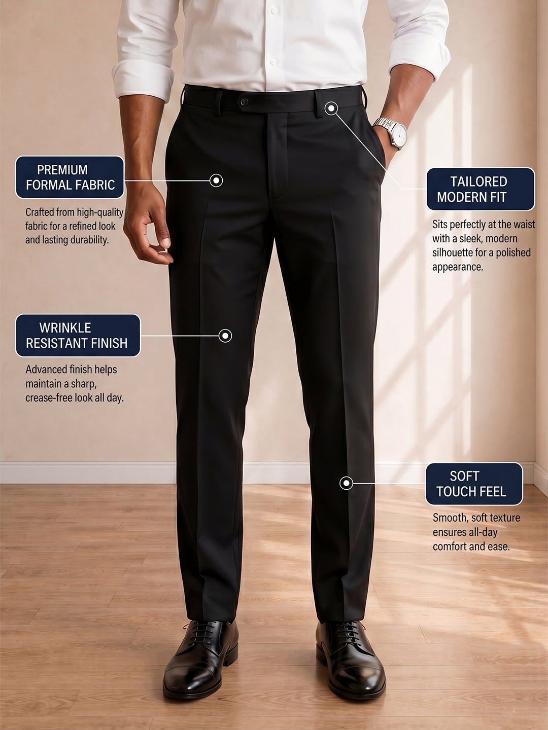 Black Formal Pants for Men