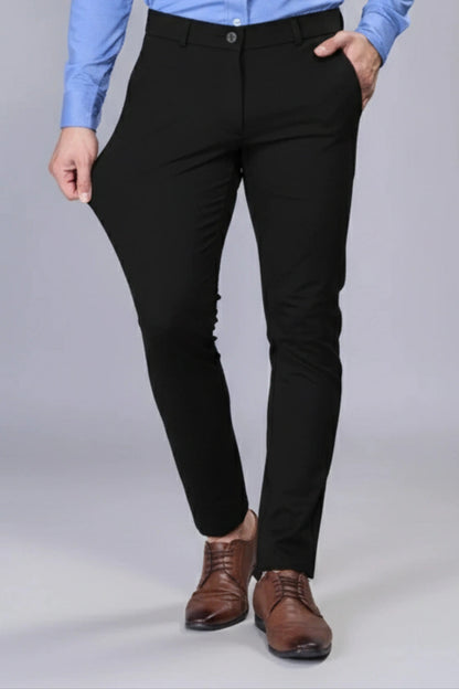 Jet Black Stretch Pants for Men PointerJeans