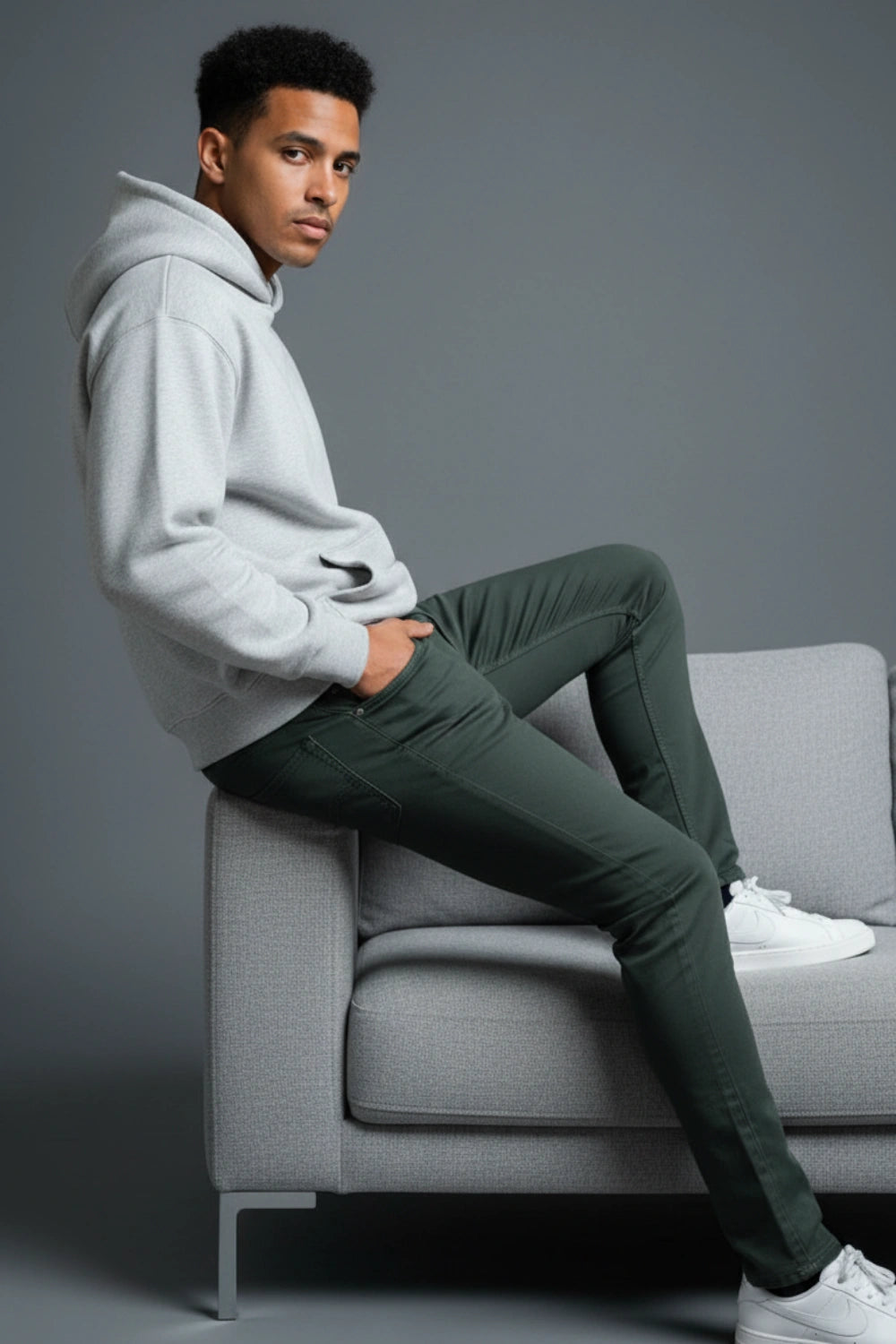 Dark Green Slim Fit Jeans PointerJeans
