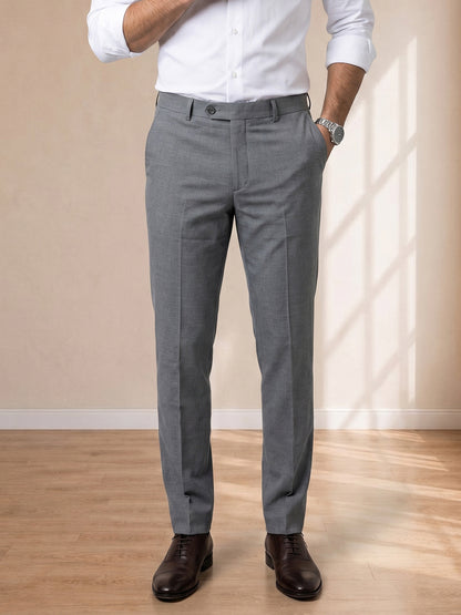 Grey Formal Pants for Men With Dark Texture
