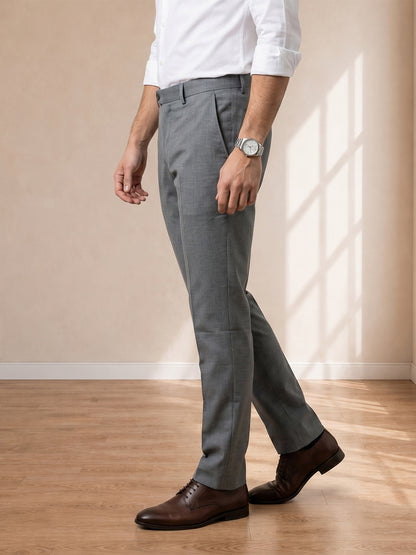 Grey Formal Pants for Men With Dark Texture