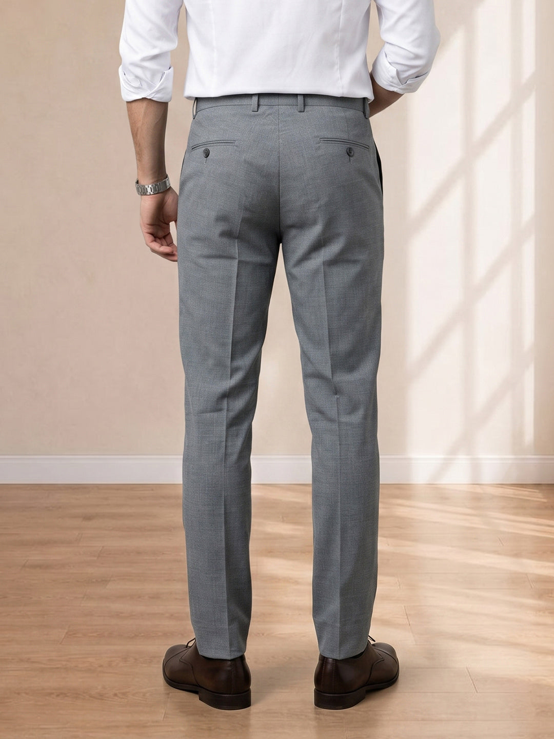 Grey Formal Pants for Men With Dark Texture