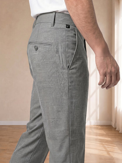 Grey Formal Pants for Men With Dark Texture