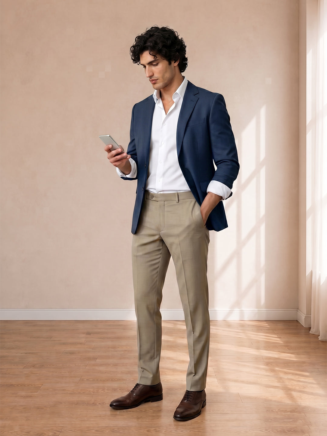 Light Brown Formal Pants for Men