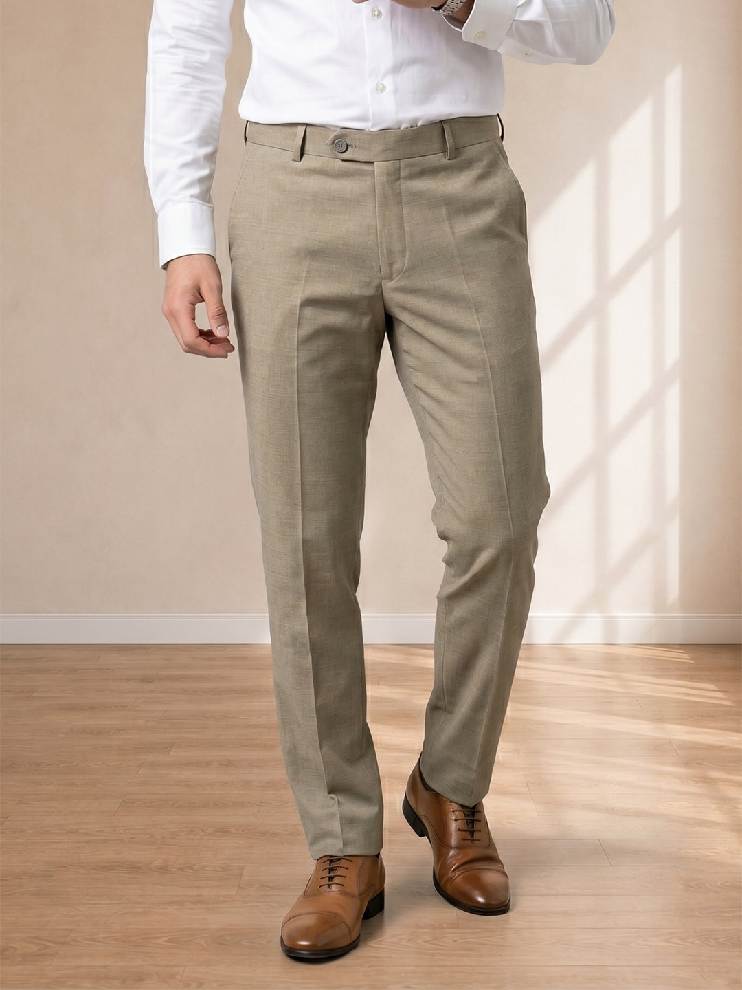 Light Brown Formal Pants for Men