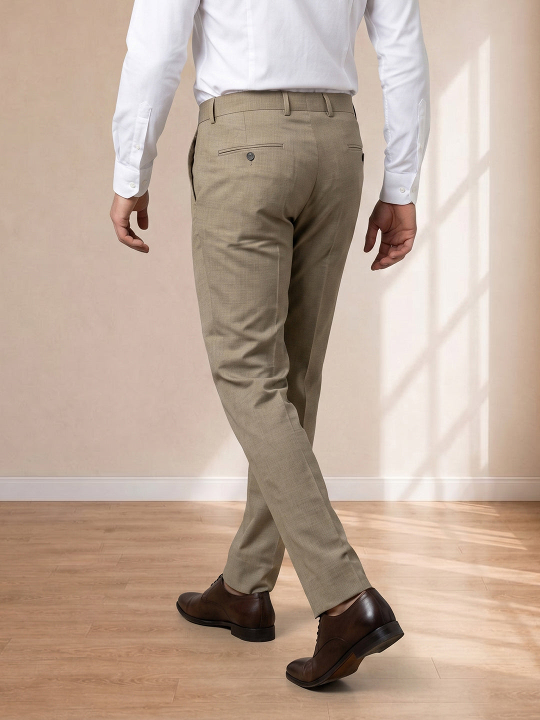 Light Brown Formal Pants for Men