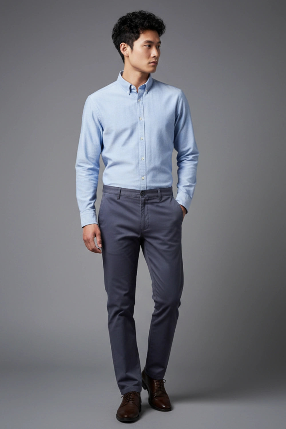 Men's Soft Blue Cotton Pants for a Relaxed Fit PointerJeans