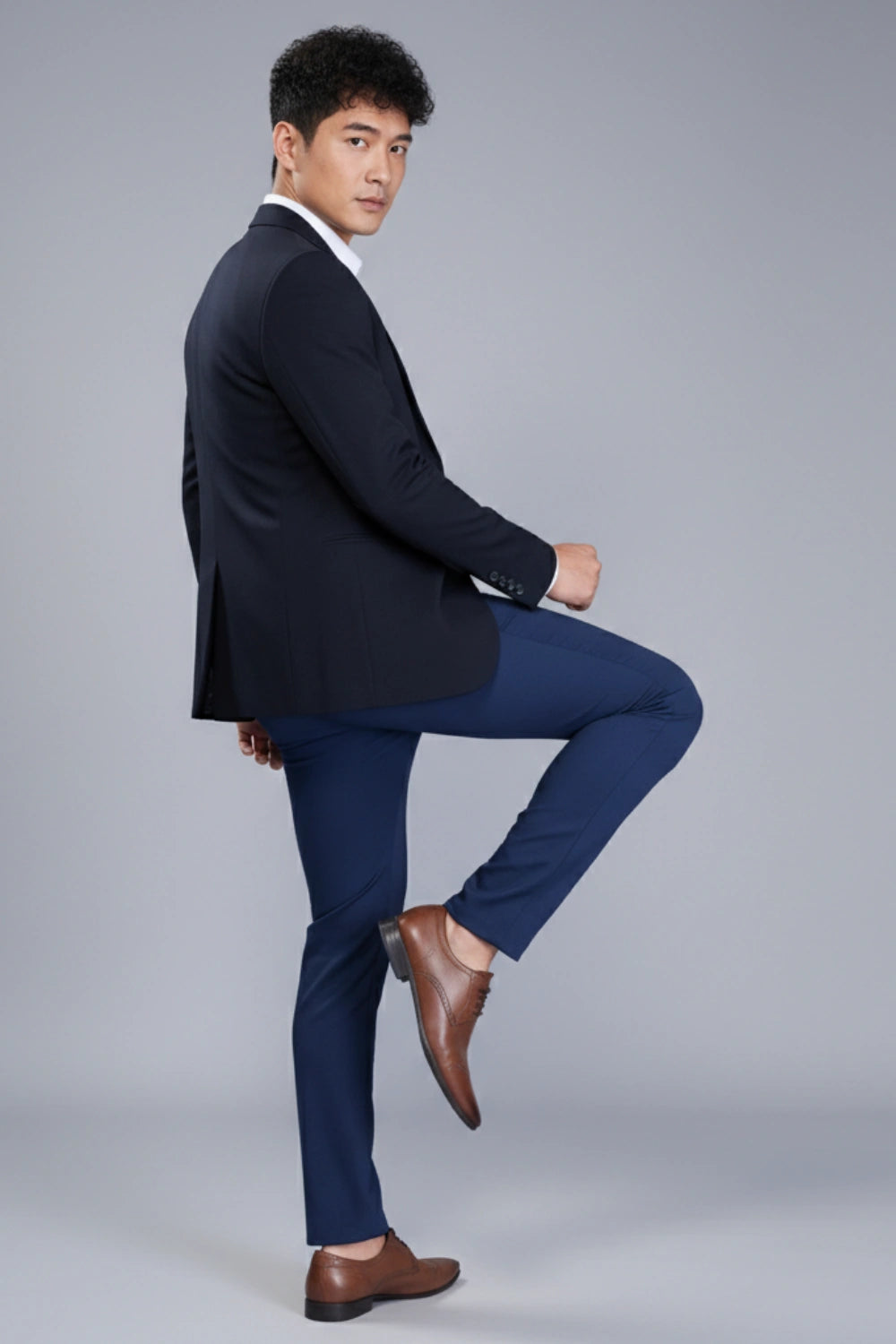 Navy Blue Stretch Pants for Men PointerJeans