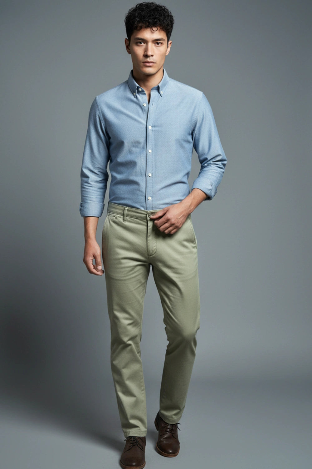 Men's Olive Light Green Cotton Pants PointerJeans