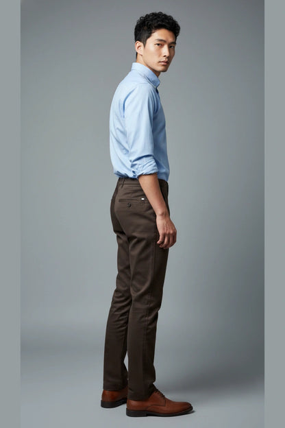 Men's Brown Cotton Pants for a Timeless Look PointerJeans