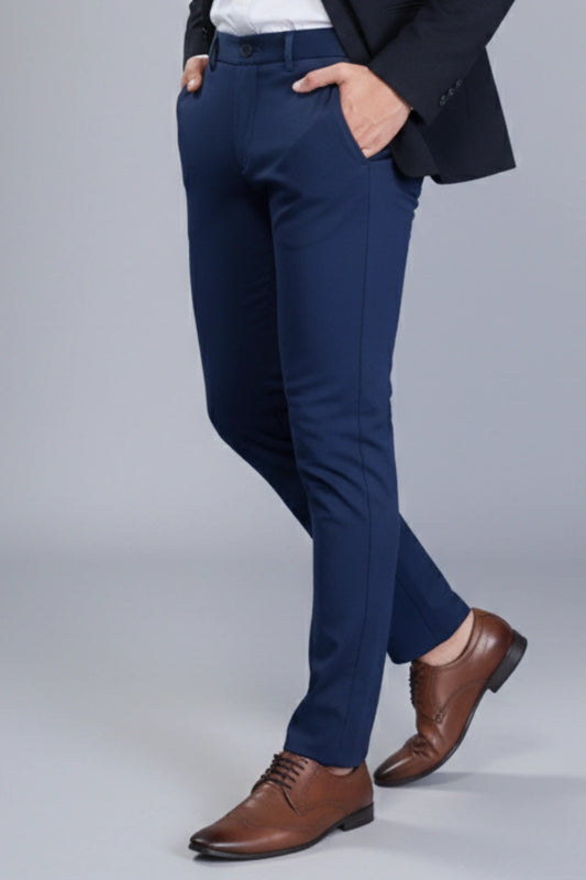 Navy Blue Stretch Pants for Men