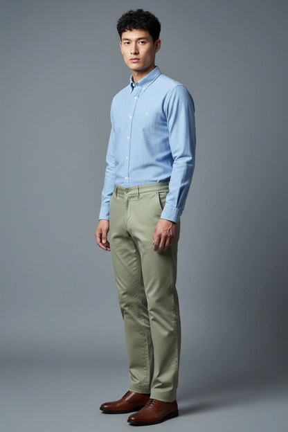 Men's Olive Light Green Cotton Pants PointerJeans