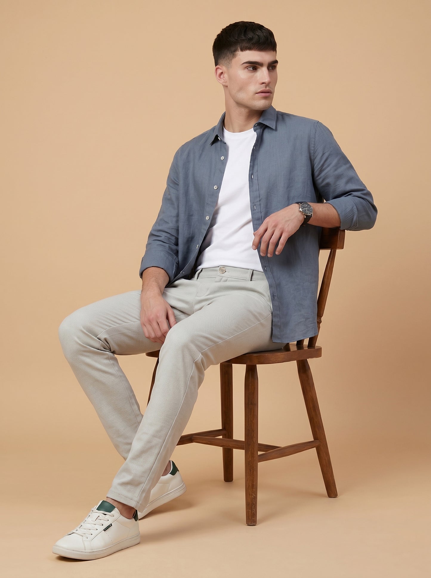 Men's Sky Blue Cotton Pants for a Fresh Summer Style