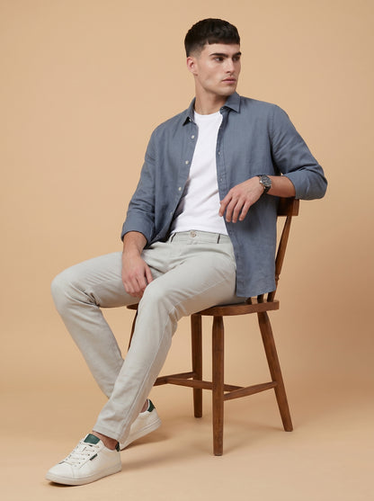 Men's Sky Blue Cotton Pants for a Fresh Summer Style