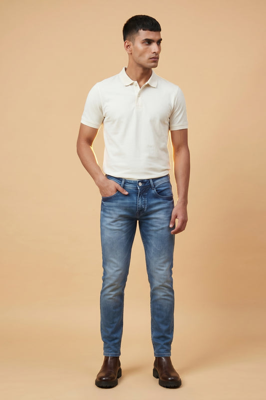 Mens Fade Blue Slim Fit Jeans
