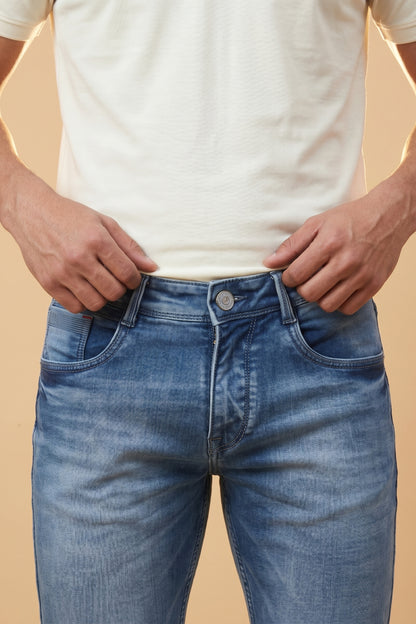 Mens Fade Blue Slim Fit Jeans