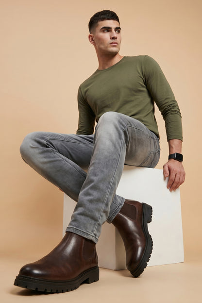 Mens Smoke Grey Slim Fit Jeans
